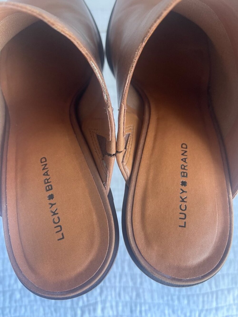 Lucky Brand Lullin Womens Tan Leather Casual Mules Size 9.5M Western Festival - Picture 7 of 11
